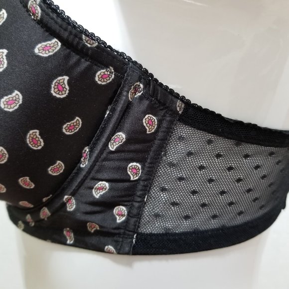 Aerie bra 34D Push-Up ruched paisley print swiss dot sheer wings 2013 - Picture 9 of 13